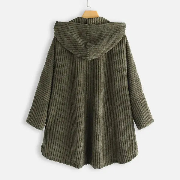 Women's Loose-Fit Hooded Coat with Pockets