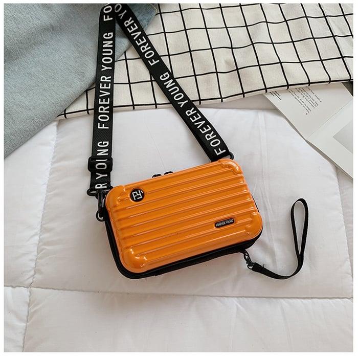 Women's Mini Suitcase Crossbody Bag – Classic Black & Compact Travel Design