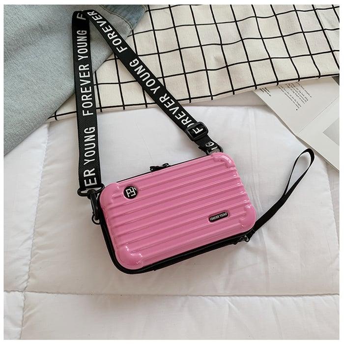 Women's Mini Suitcase Crossbody Bag – Classic Black & Compact Travel Design