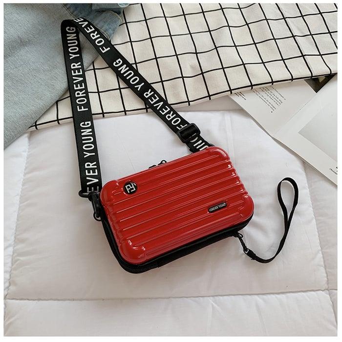 Women's Mini Suitcase Crossbody Bag – Classic Black & Compact Travel Design