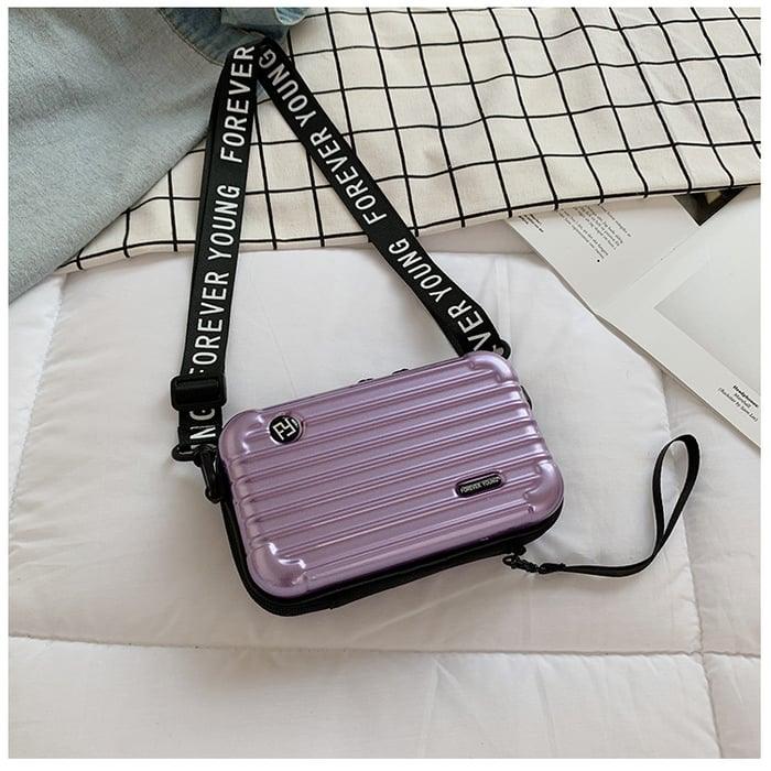 Women's Mini Suitcase Crossbody Bag – Classic Black & Compact Travel Design
