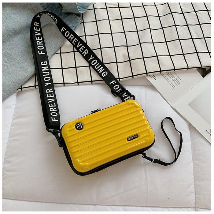 Women's Mini Suitcase Crossbody Bag – Classic Black & Compact Travel Design