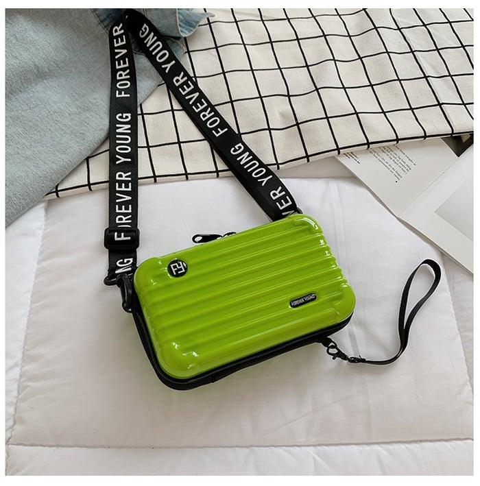 Women's Mini Suitcase Crossbody Bag – Classic Black & Compact Travel Design