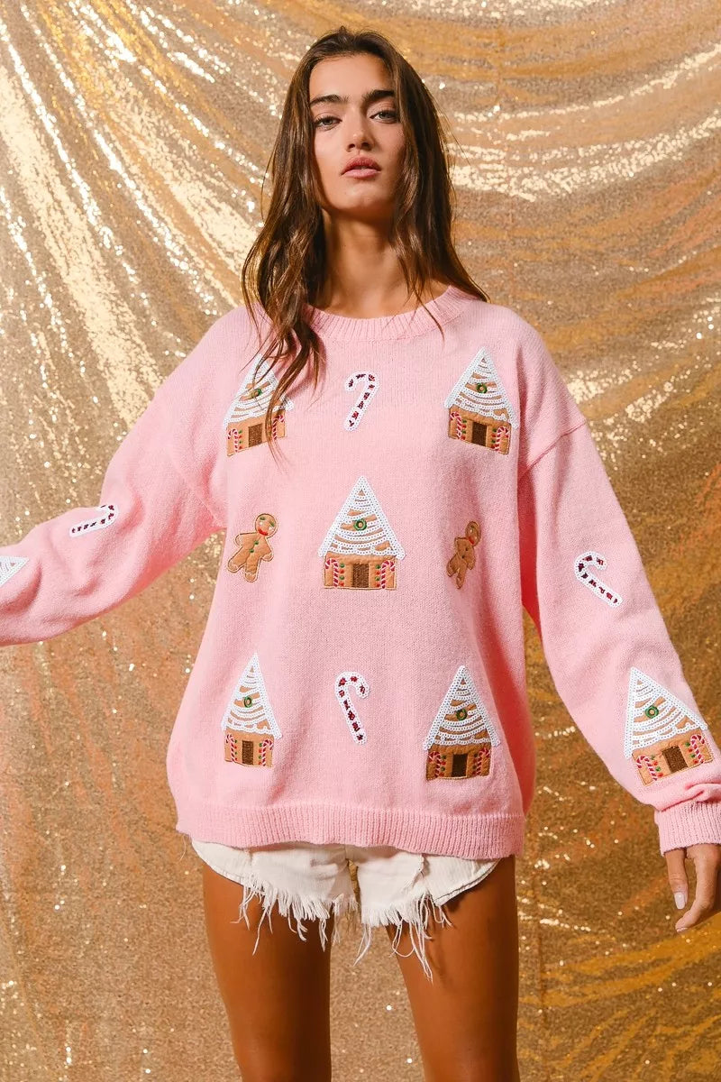 Women's Novelty Christmas Crew Neck Sweater