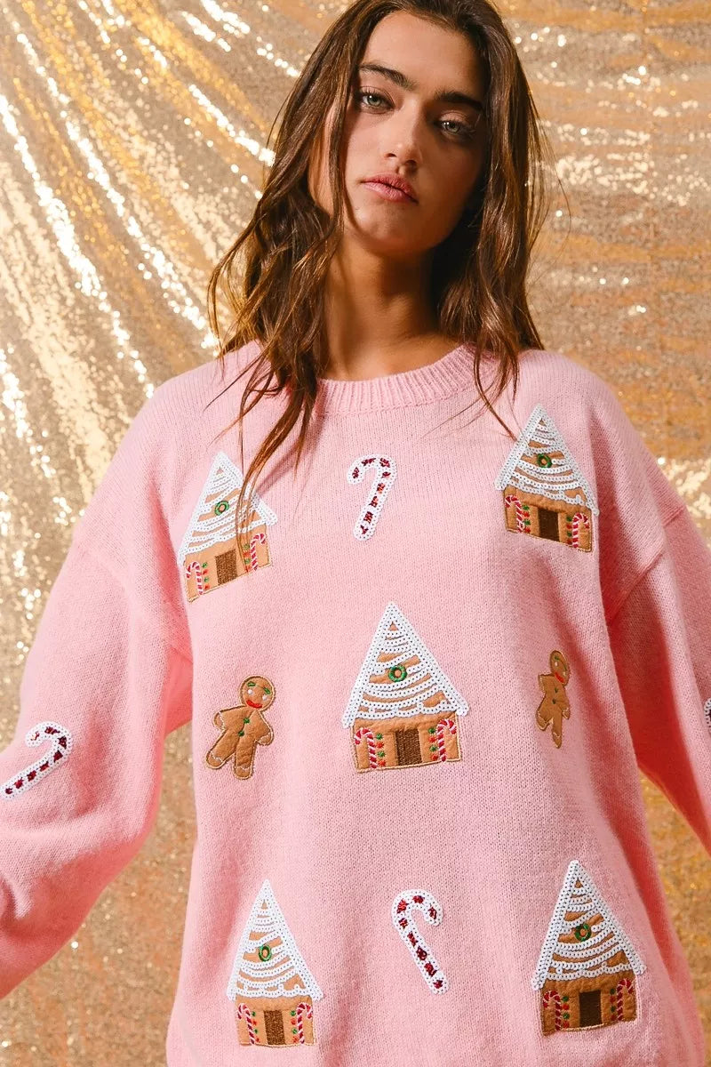 Women's Novelty Christmas Crew Neck Sweater