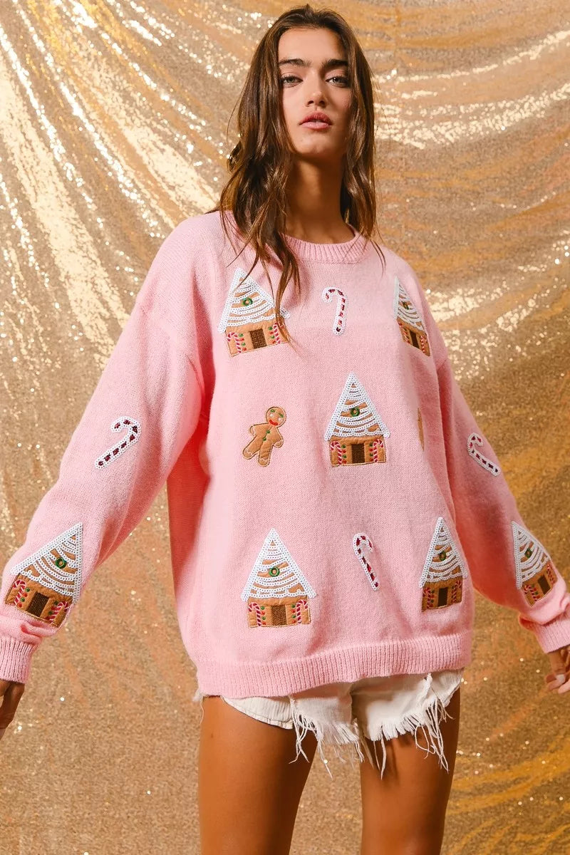 Women's Novelty Christmas Crew Neck Sweater