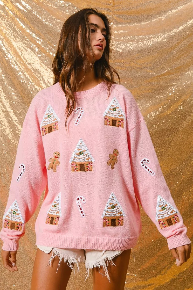 Women's Novelty Christmas Crew Neck Sweater