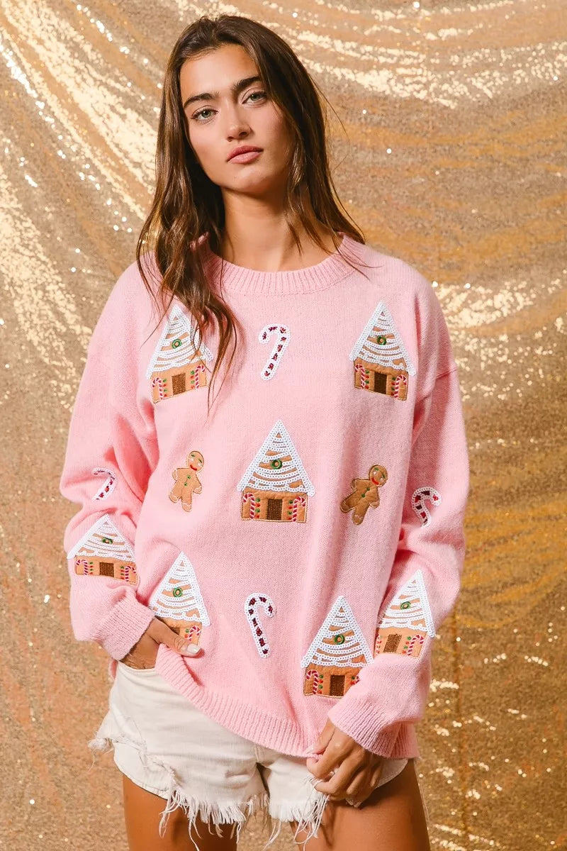 Women's Novelty Christmas Crew Neck Sweater