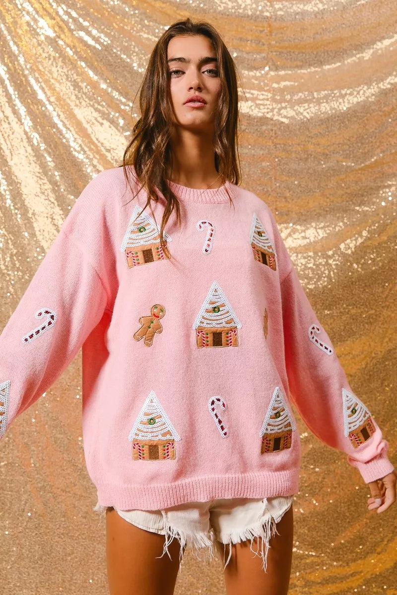 Women's Novelty Christmas Crew Neck Sweater