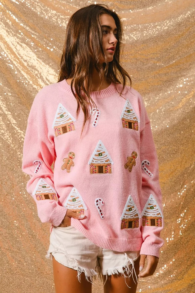 Women's Novelty Christmas Crew Neck Sweater