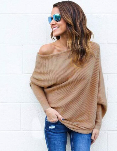 Women's Off-Shoulder Oversized Sweater