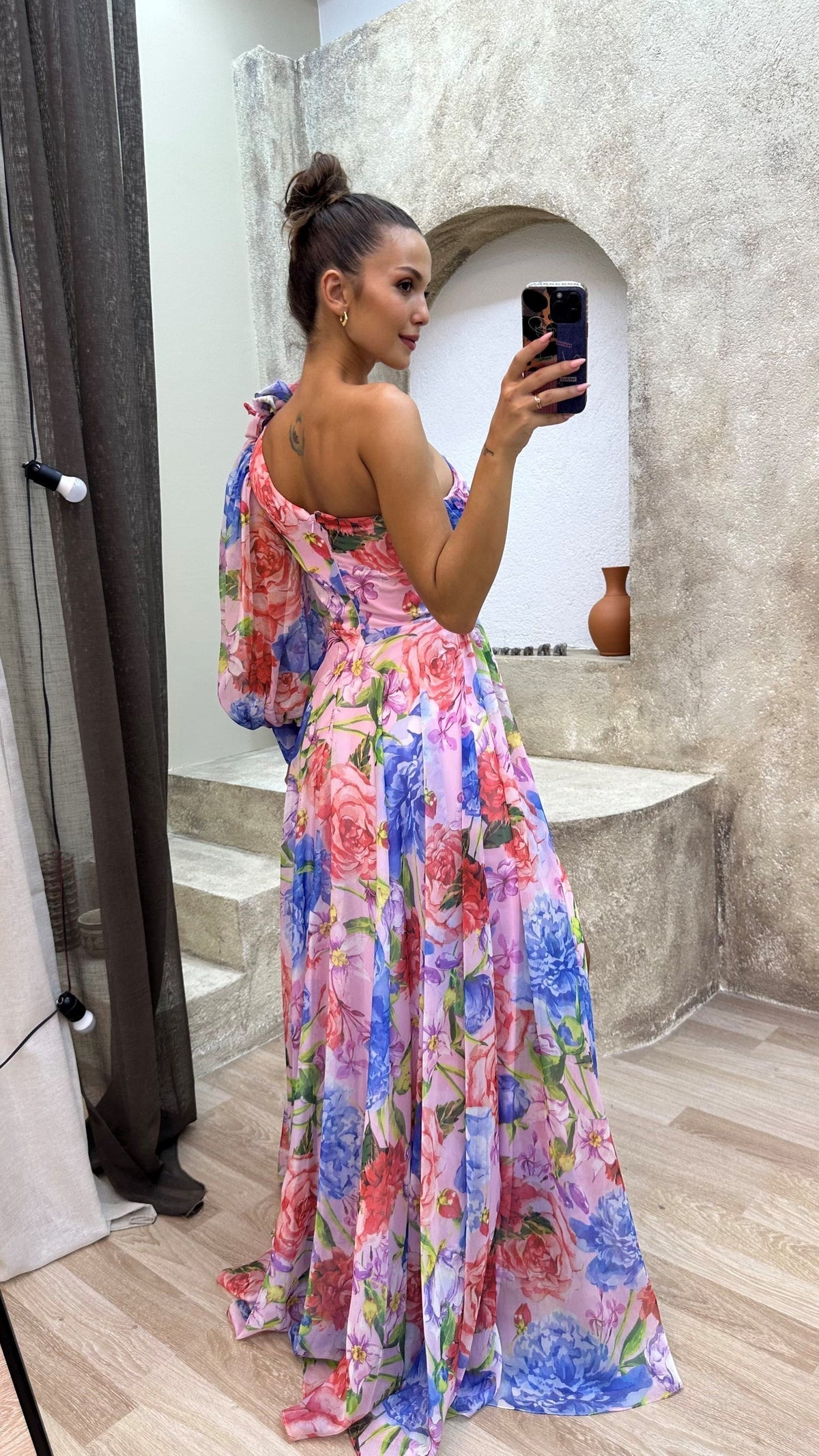 Women's One-Shoulder Floral Maxi Dress