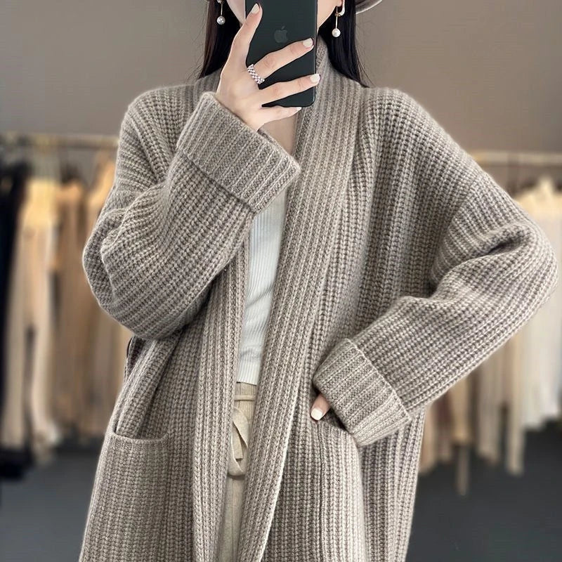 Women's Open Front Long Cardigan