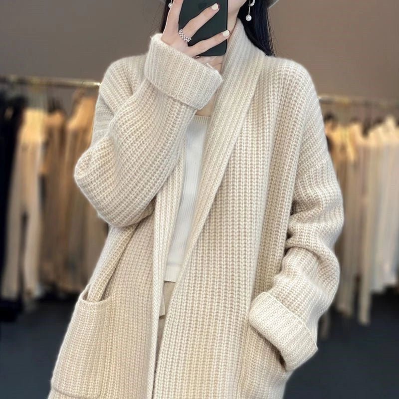 Women's Open Front Long Cardigan