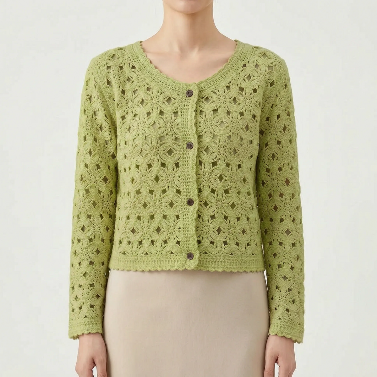Women's Openwork Cardigan - Lightweight Layer