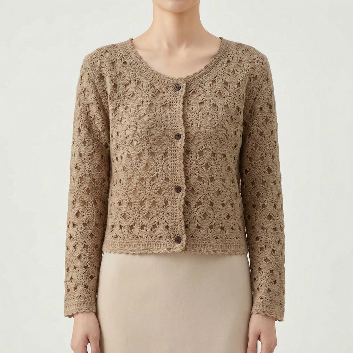 Women's Openwork Cardigan - Lightweight Layer