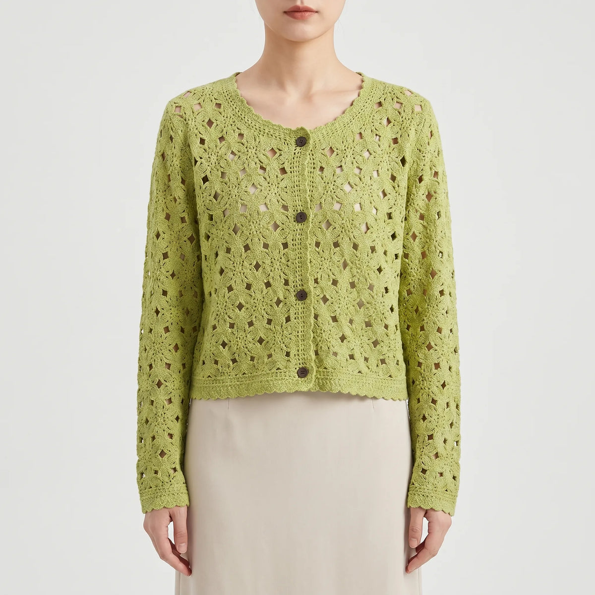 Women's Openwork Cardigan - Lightweight Layer