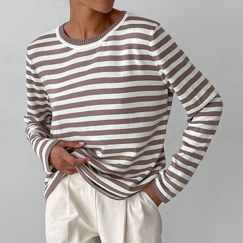 Women's Organic Striped Long-Sleeve T-Shirt