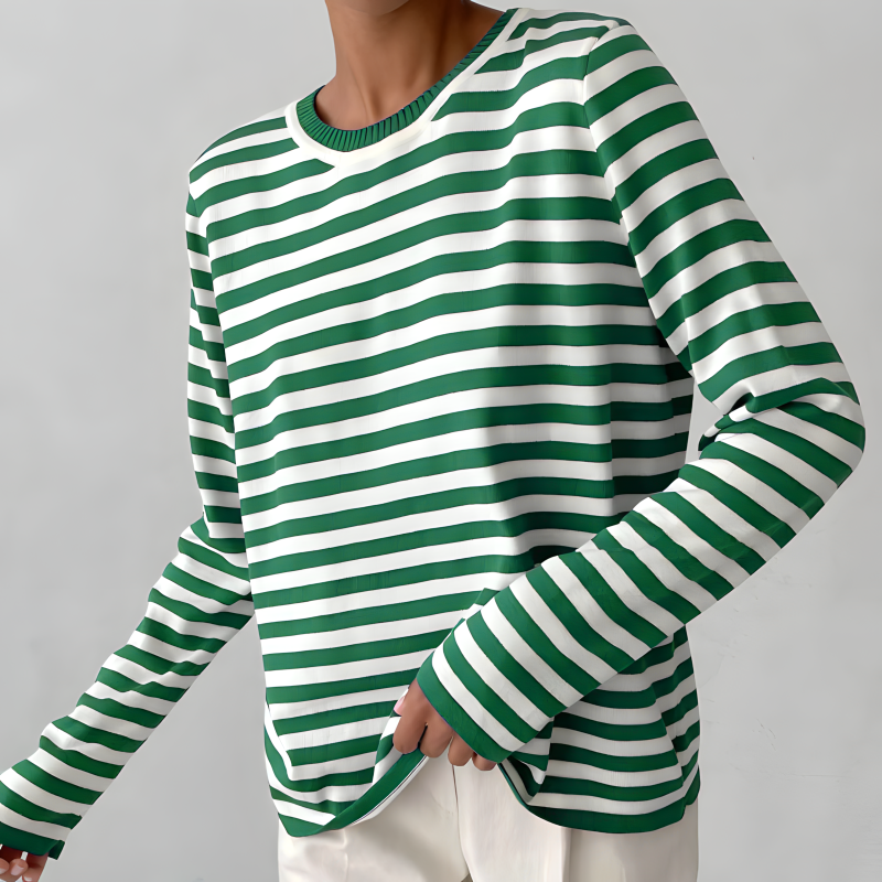 Women's Organic Striped Long-Sleeve T-Shirt