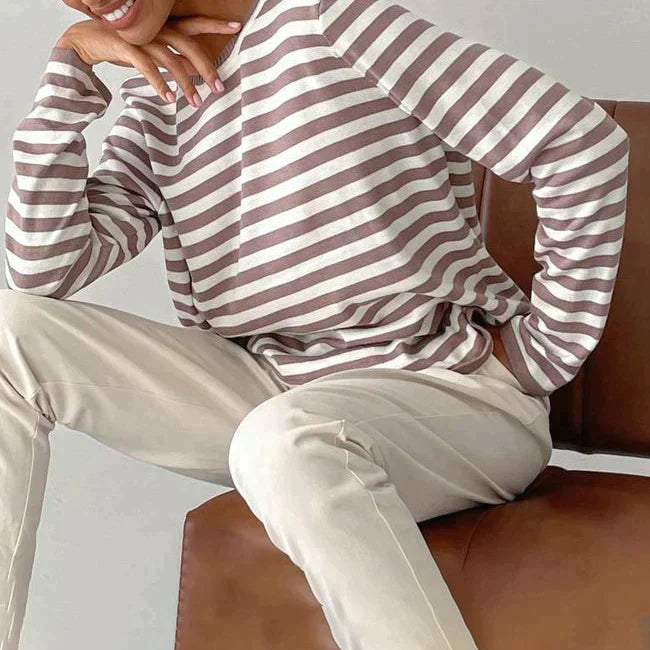 Women's Organic Striped Long-Sleeve T-Shirt