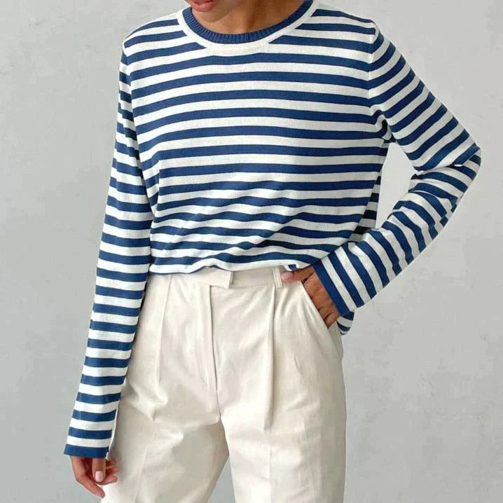 Women's Organic Striped Long-Sleeve T-Shirt
