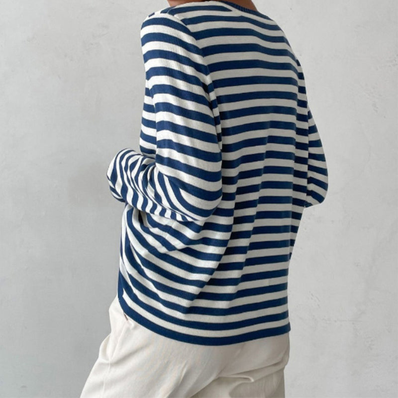 Women's Organic Striped Long-Sleeve T-Shirt