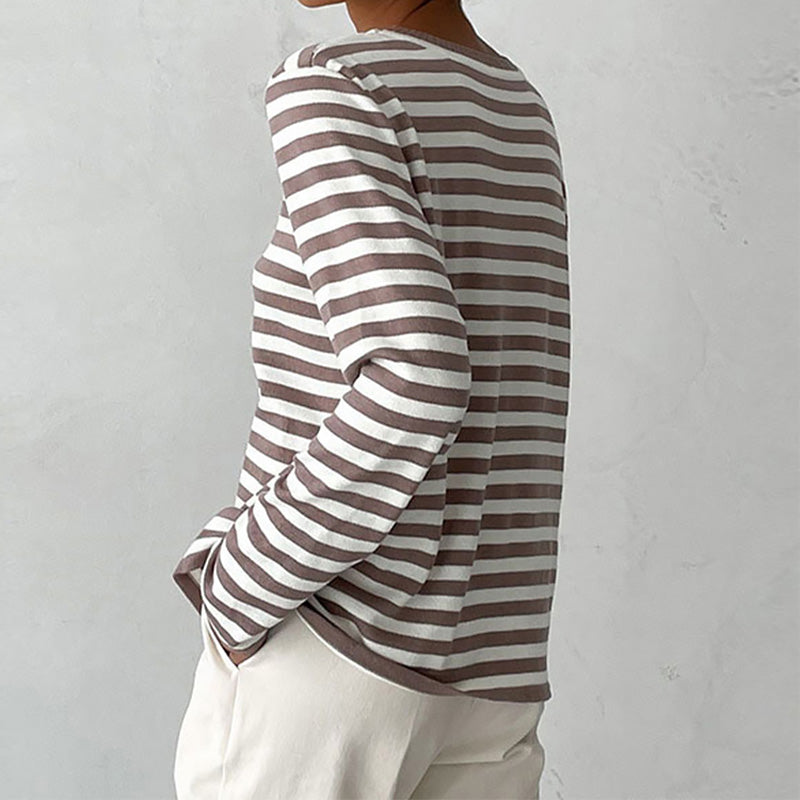 Women's Organic Striped Long-Sleeve T-Shirt