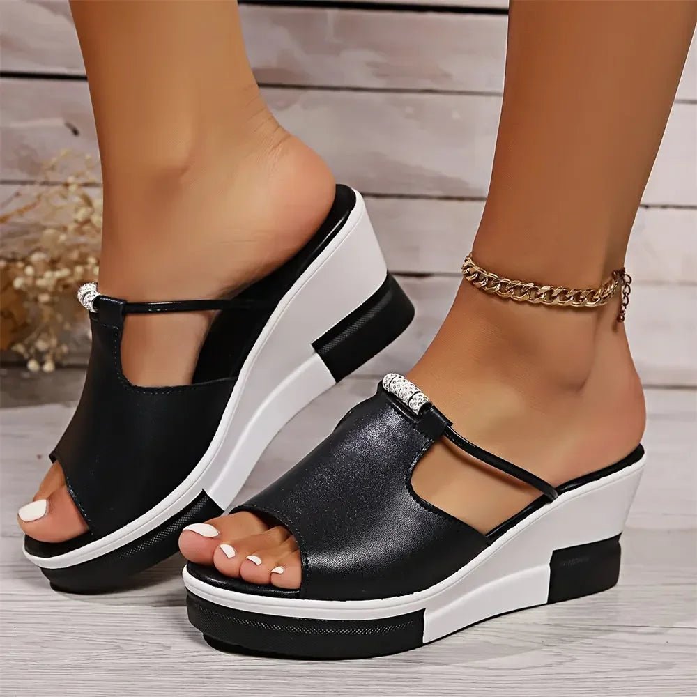 Women's Orthopedic Cushioned Platform Slip-On Wedge Sandals