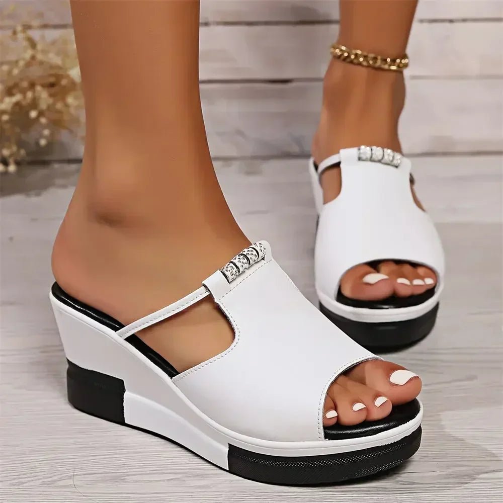 Women's Orthopedic Cushioned Platform Slip-On Wedge Sandals