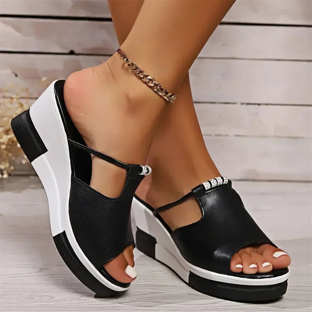 Women's Orthopedic Cushioned Platform Slip-On Wedge Sandals