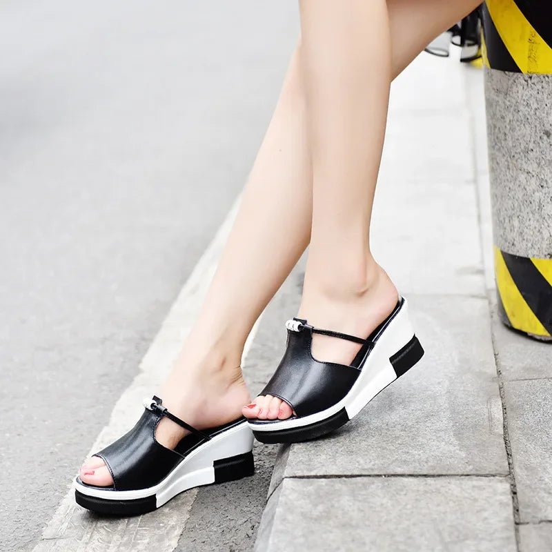 Women's Orthopedic Cushioned Platform Slip-On Wedge Sandals