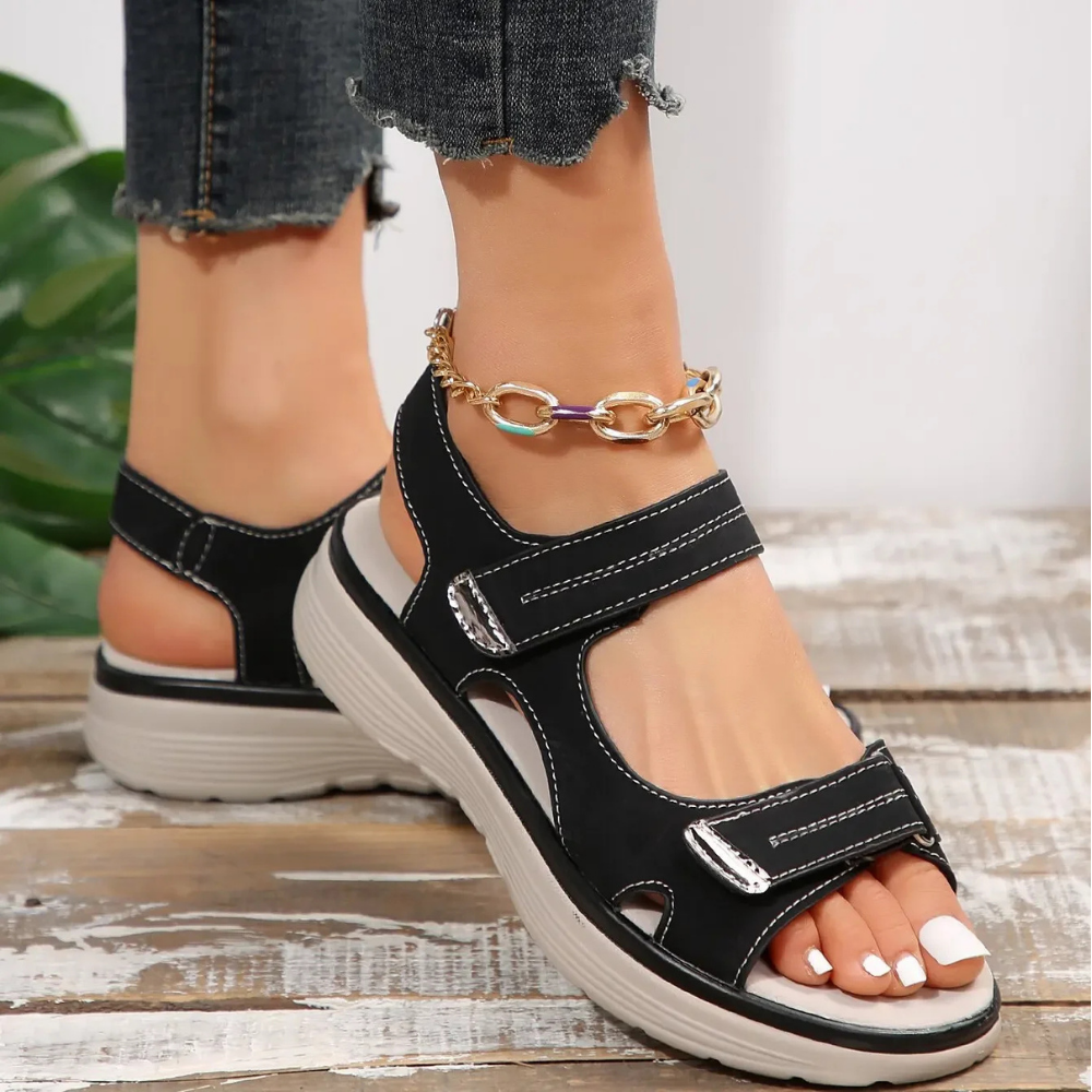 Women's Orthopedic Sandals – Adjustable Straps, Anatomical Support, Elegant Design