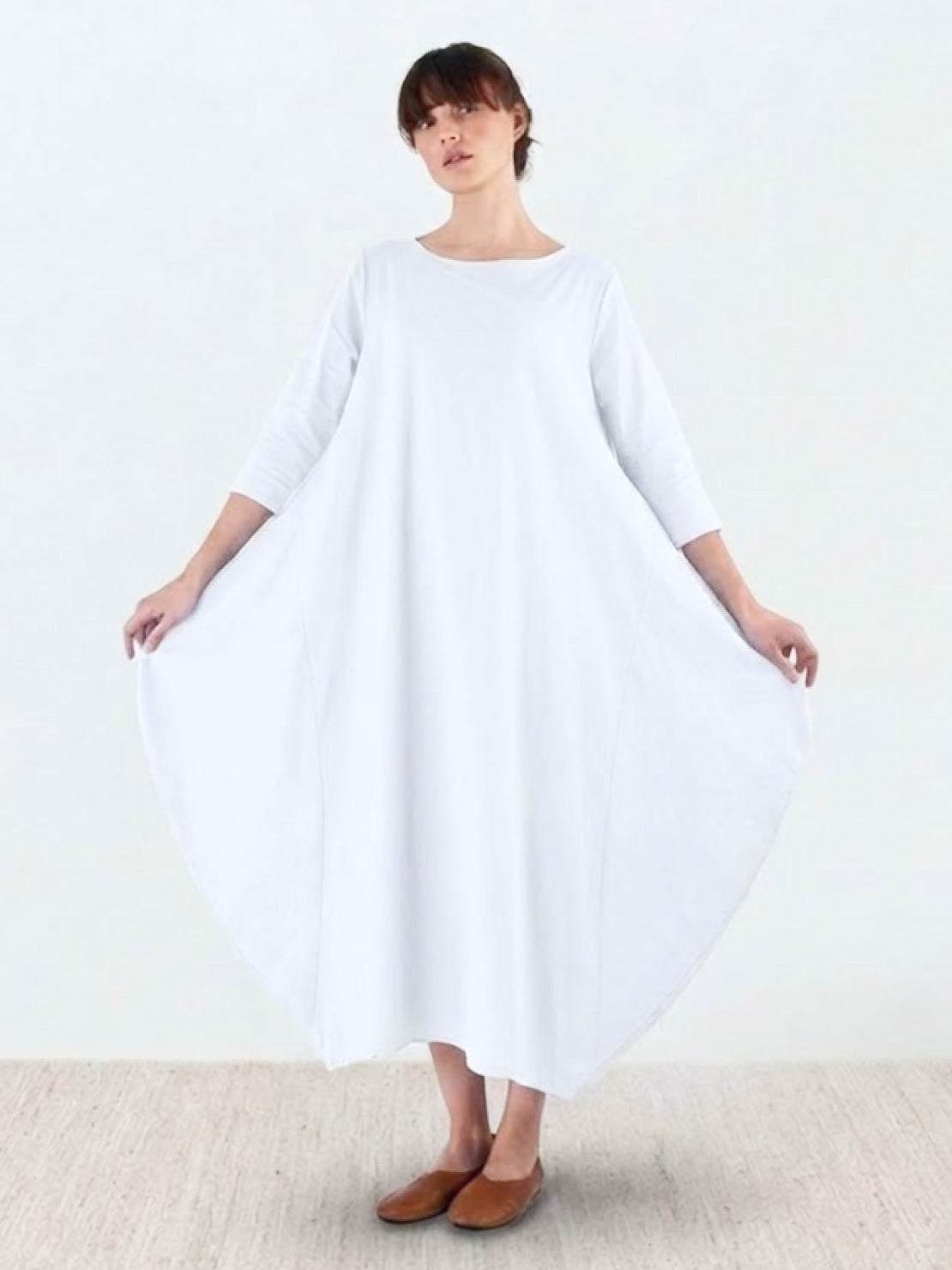 Women's Oversized 3/4 Batwing Sleeve Floor-Length Maxi Dress
