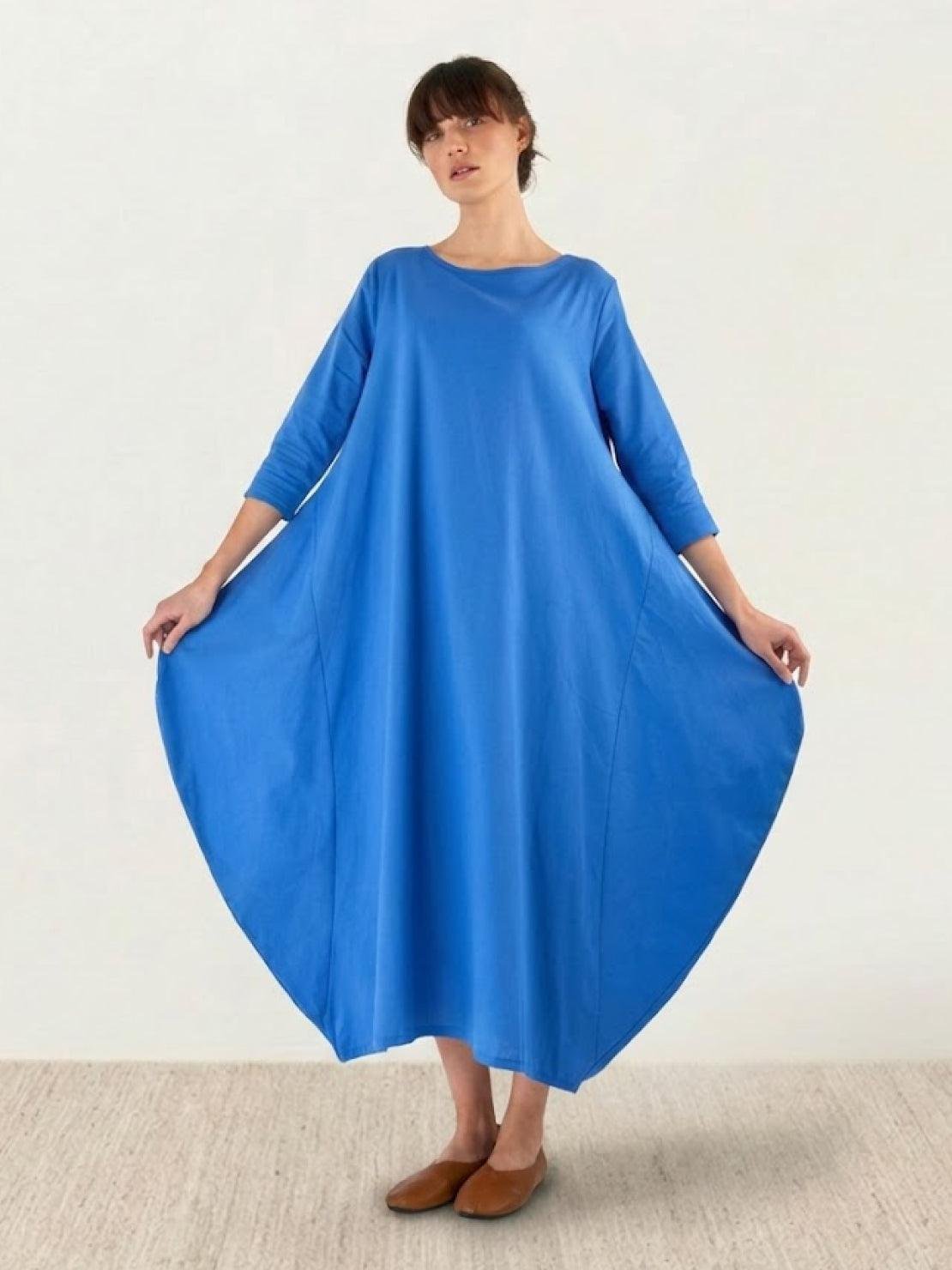 Women's Oversized 3/4 Batwing Sleeve Floor-Length Maxi Dress