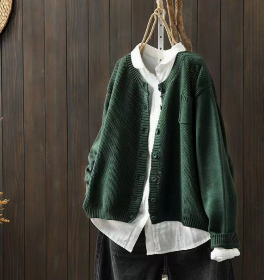 Women's Oversized Button-Front Relaxed Cardigan Sweater