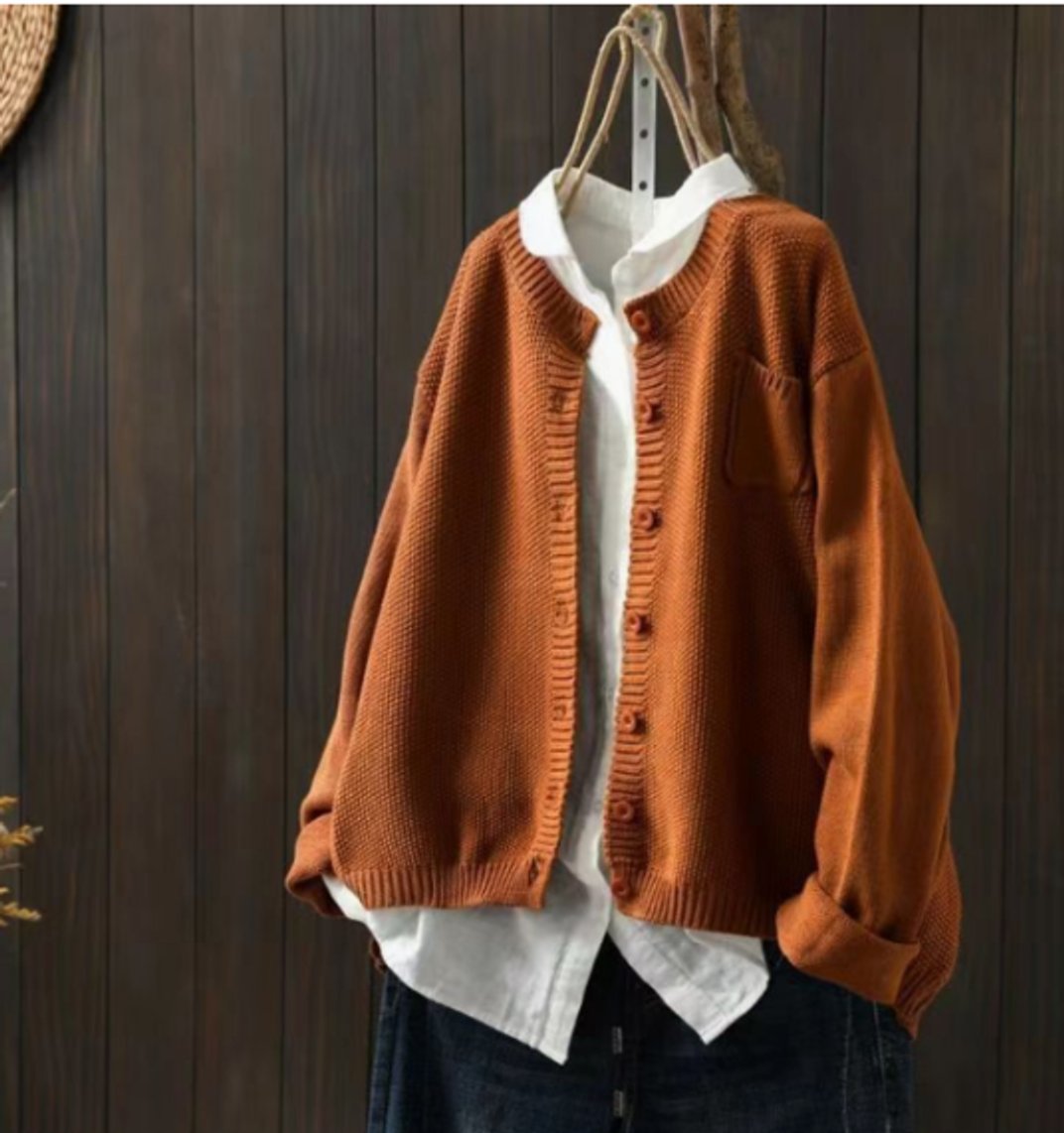 Women's Oversized Button-Front Relaxed Cardigan Sweater