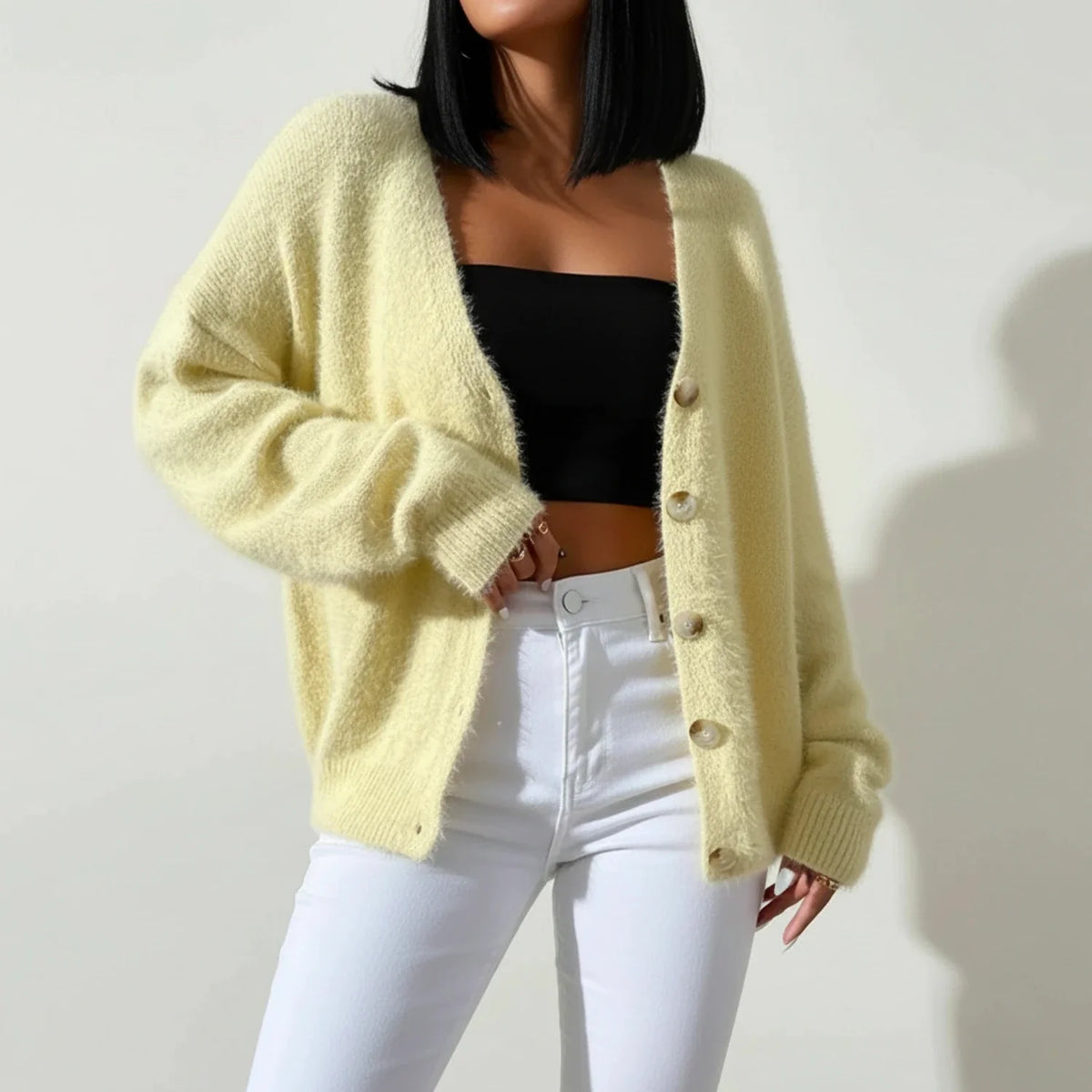 Women's Oversized Button-Front Winter Cardigan
