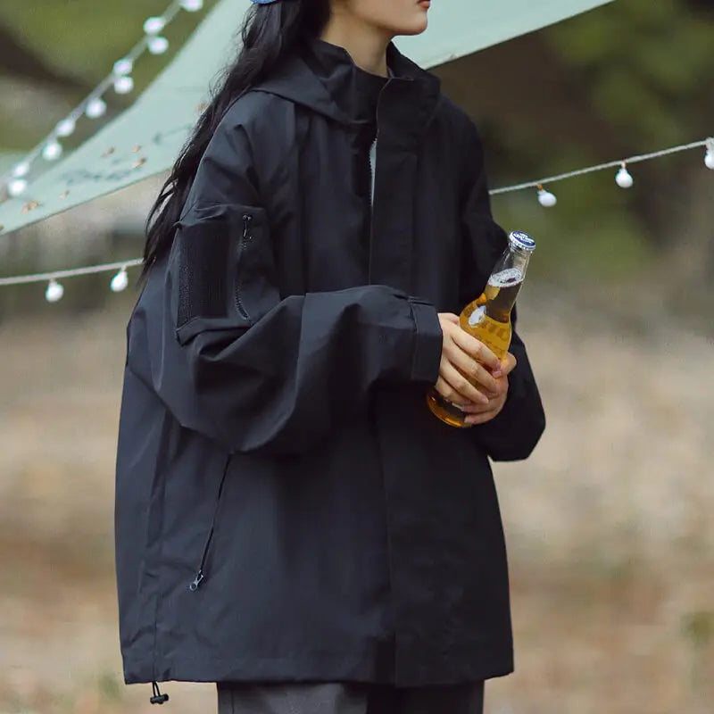 Women's Oversized Hooded Jacket with Relaxed Fit