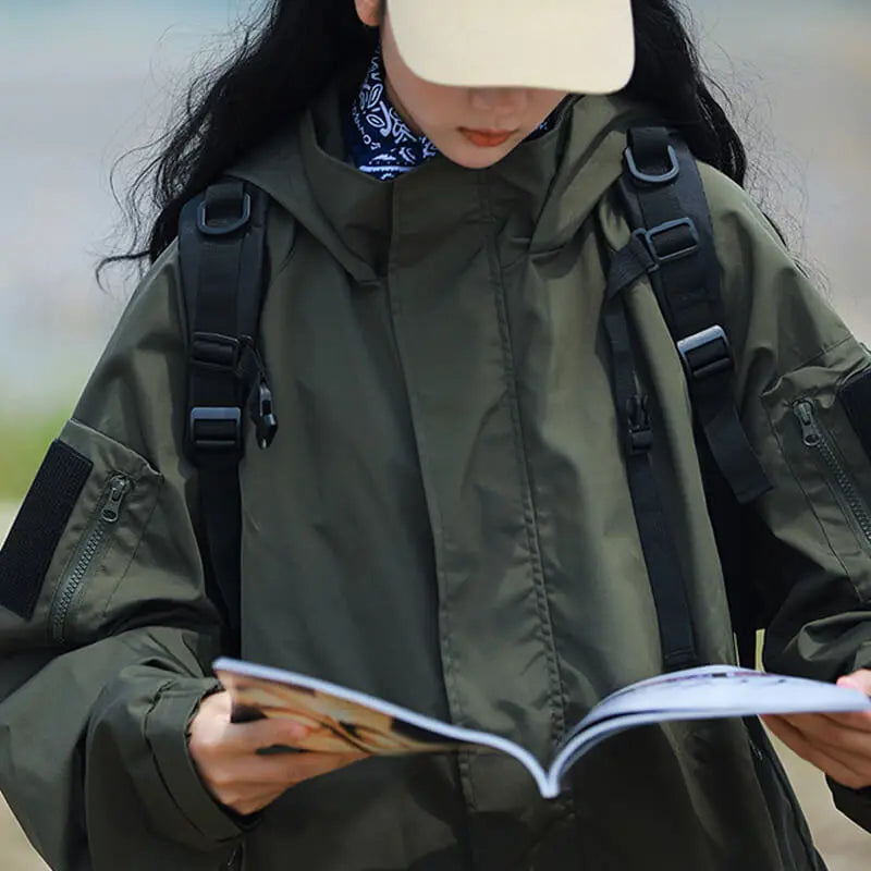 Women's Oversized Hooded Jacket with Relaxed Fit