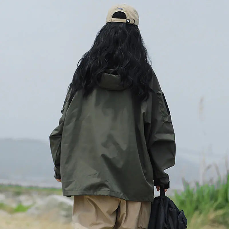 Women's Oversized Hooded Jacket with Relaxed Fit