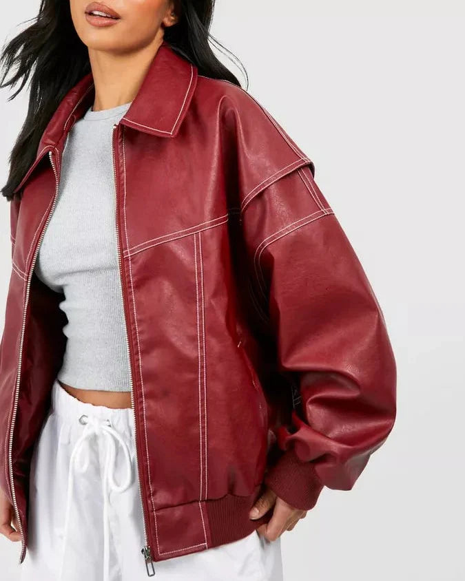 Women's Oversized Jacket with Elegant Finish – Comfortable