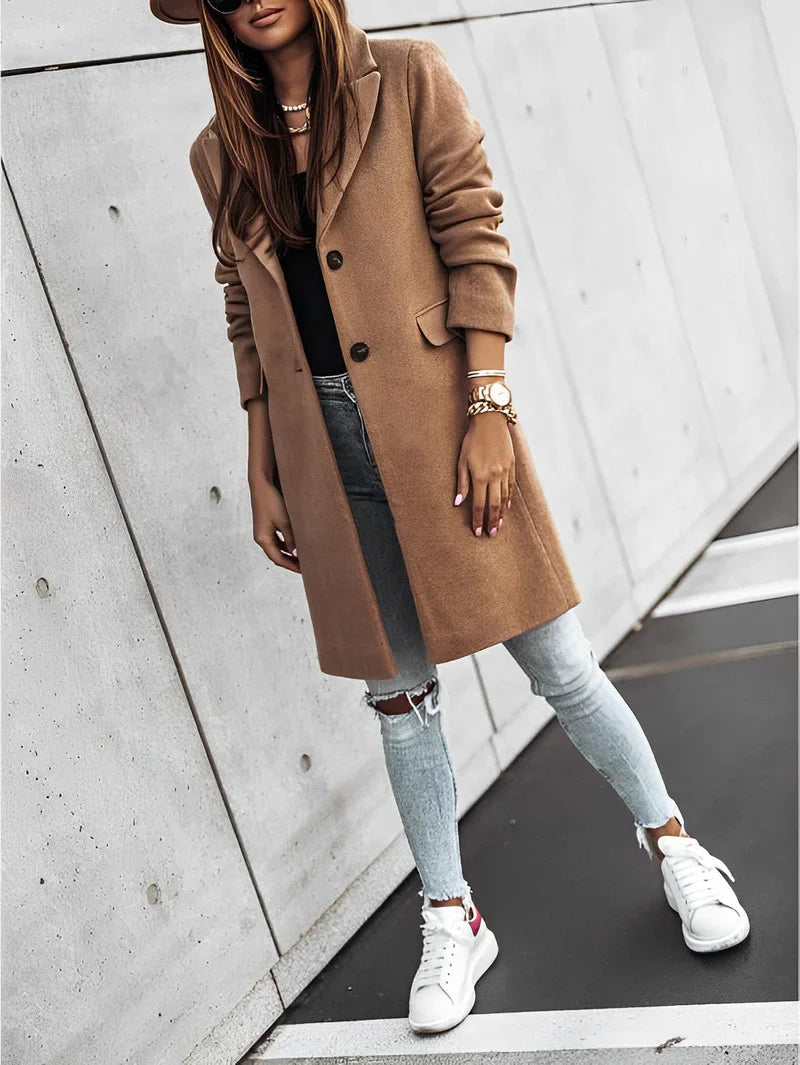 Women's Oversized Long-Sleeve V-Neck Cardigan
