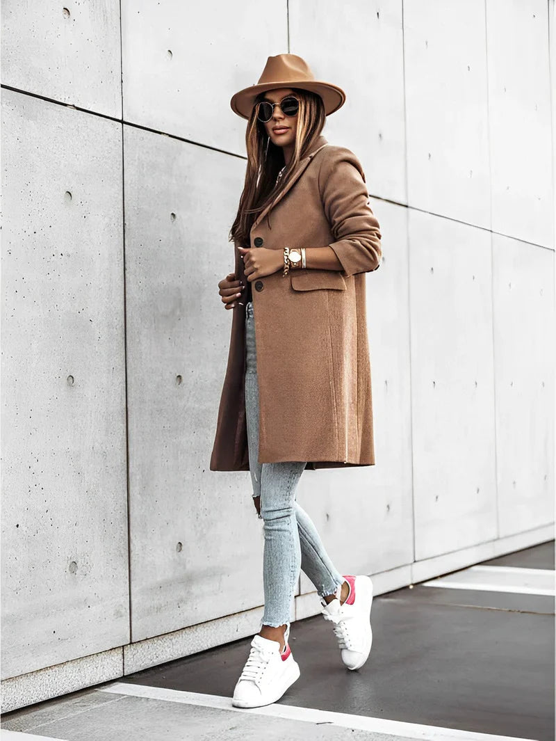 Women's Oversized Long-Sleeve V-Neck Cardigan