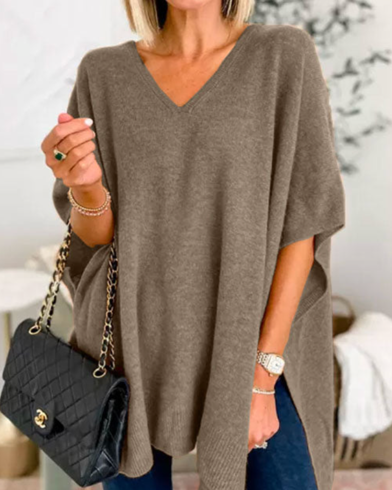 Women's Oversized V-Neck Sweater