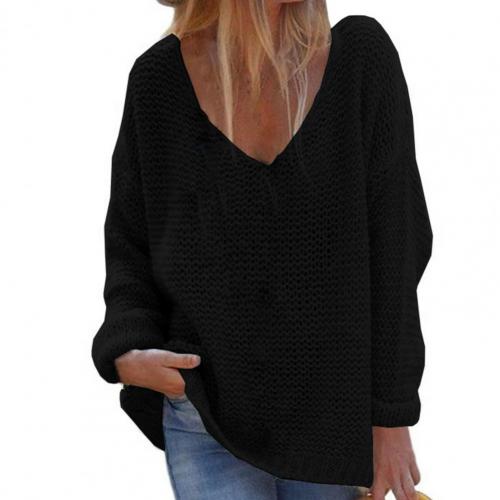 Women's Oversized V-Neck Sweater