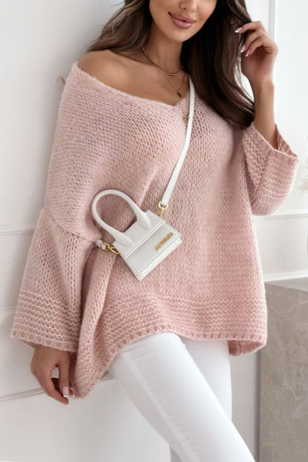 Women's Oversized V-Neck Sweater