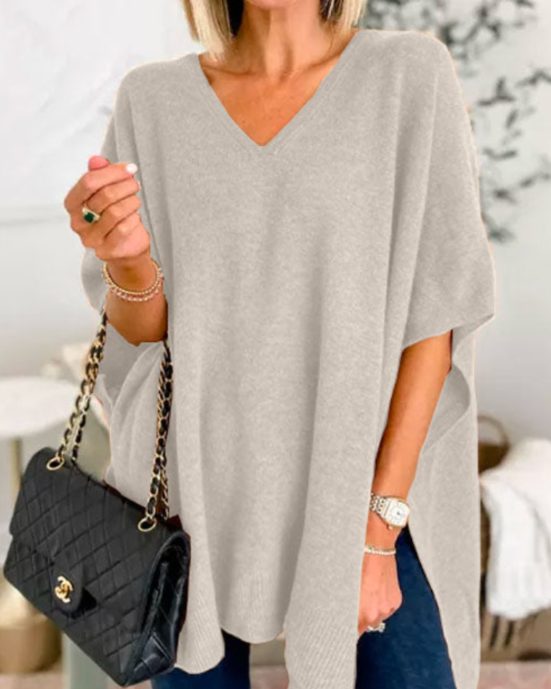 Women's Oversized V-Neck Sweater