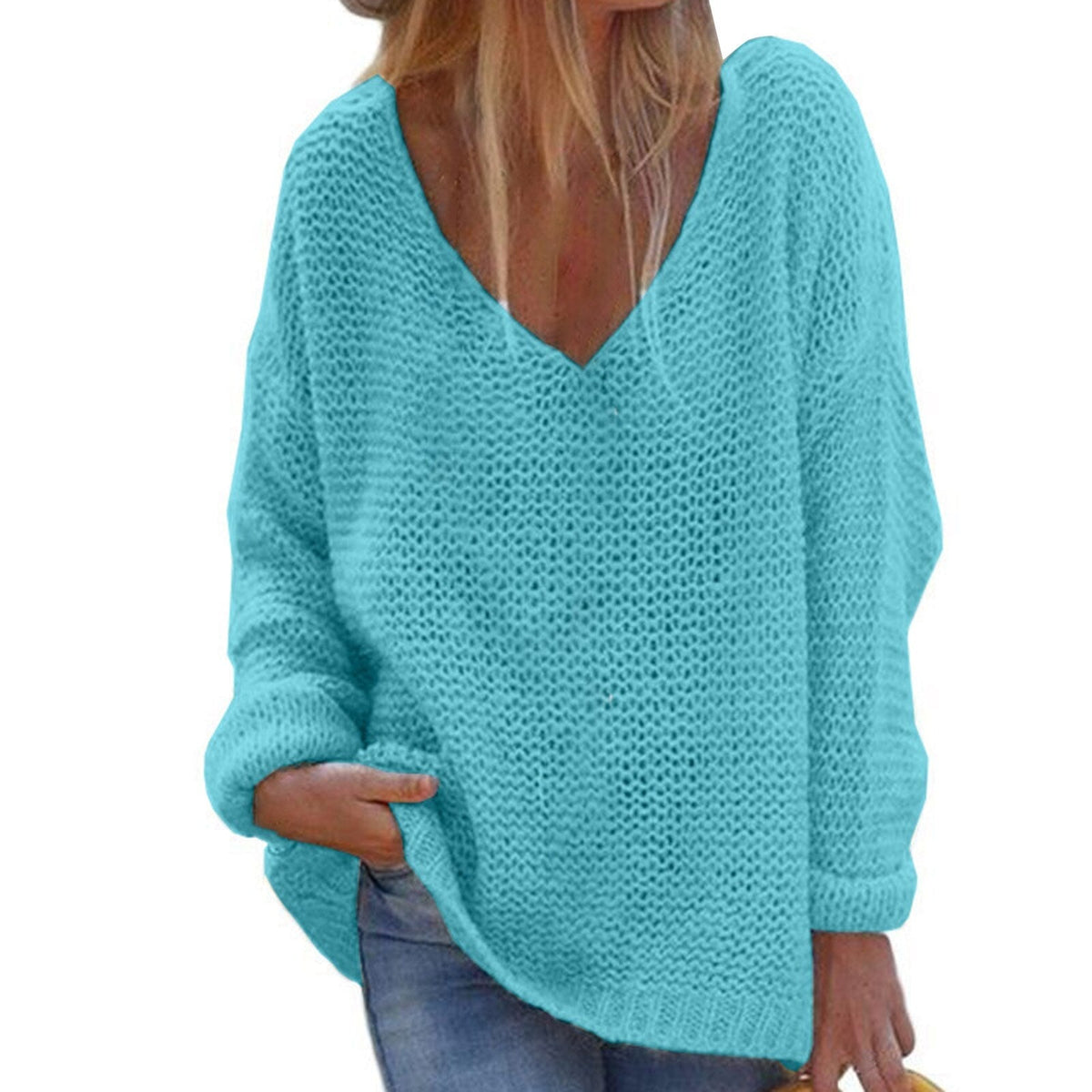 Women's Oversized V-Neck Sweater