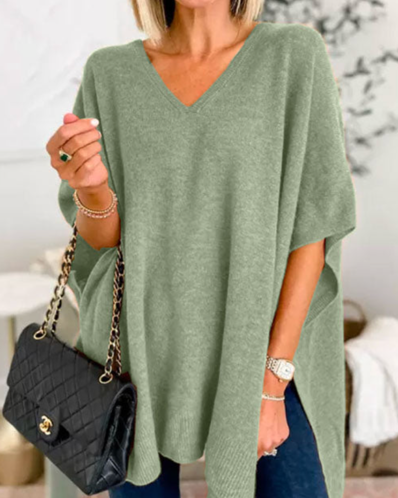 Women's Oversized V-Neck Sweater