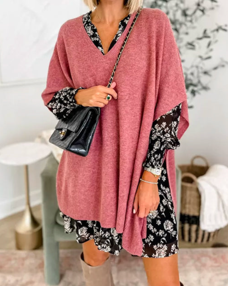 Women's Oversized V-Neck Sweater